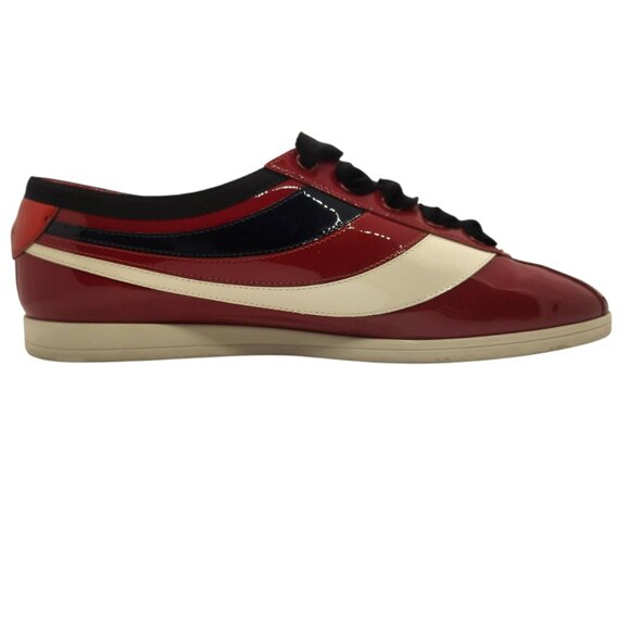 Gucci Men’s Falacer Hebron Web Patent Leather. U.S Size 6 Red Multi - Picture 7 of 15